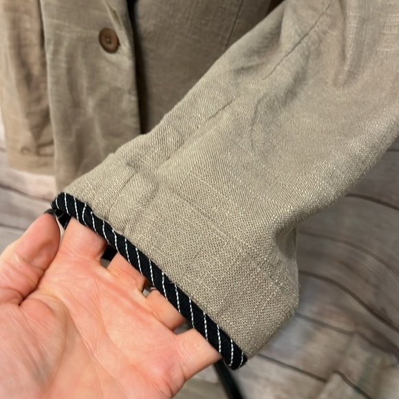 Soft Surroundings Sheridan Blazer Linen Blend Pockets One Button XS Oversized - Picture 4 of 13